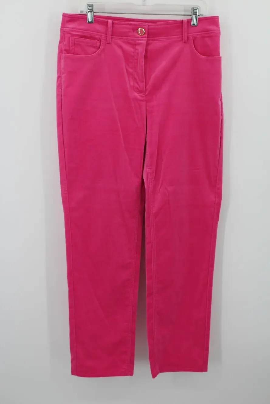 J.Crew Velvet Pants Size 12 Pink Straight Leg
